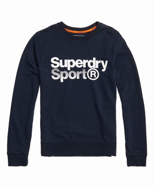 Superdry Core Sport Crew Férfi Pulóver Sötétkék | QWXUC6407